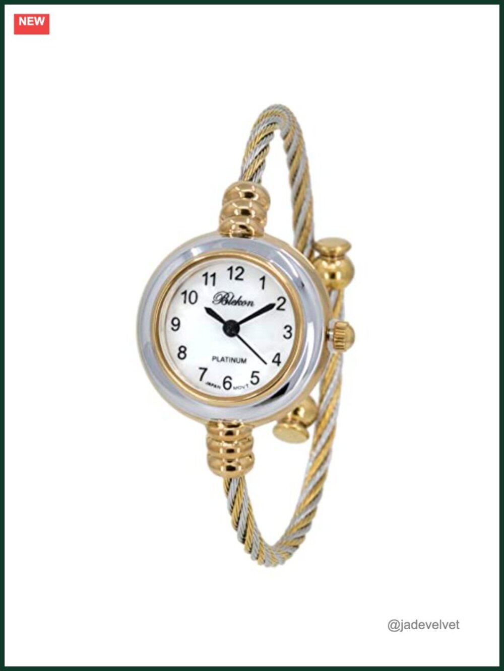 Gold Silver Cable Band Bangle Cuff Watch Analog Ladies Designer